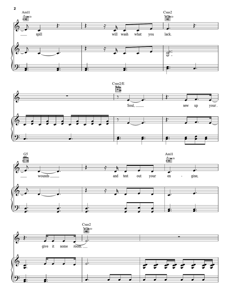 Cover Your Tracks Cover Your Tracks Piano, Vocal, Guitar scores gallery preview page 2