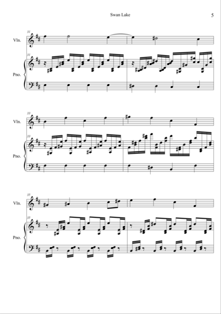 Tchaikovsky's The Flight of Swans - Score and Parts String Duet scores gallery preview page 6