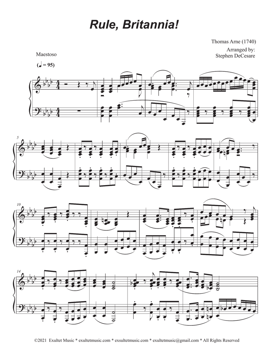 Rule, Britannia! (Duet for Soprano and Alto Saxophone) Woodwind Duet scores gallery preview page 5