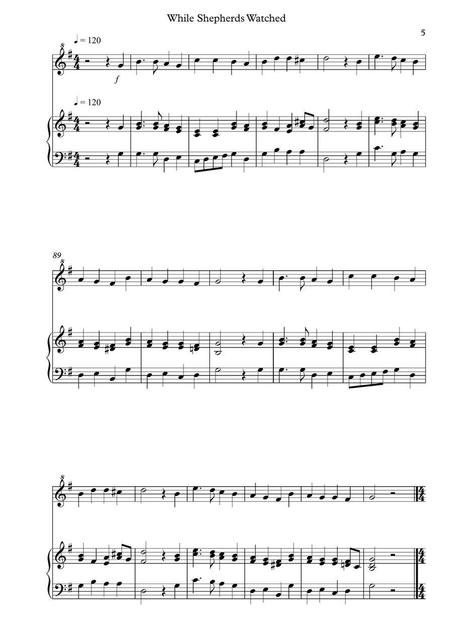 8 Easy Christmas Pieces for Descant Recorder And Piano Woodwind Duet scores gallery preview page 5