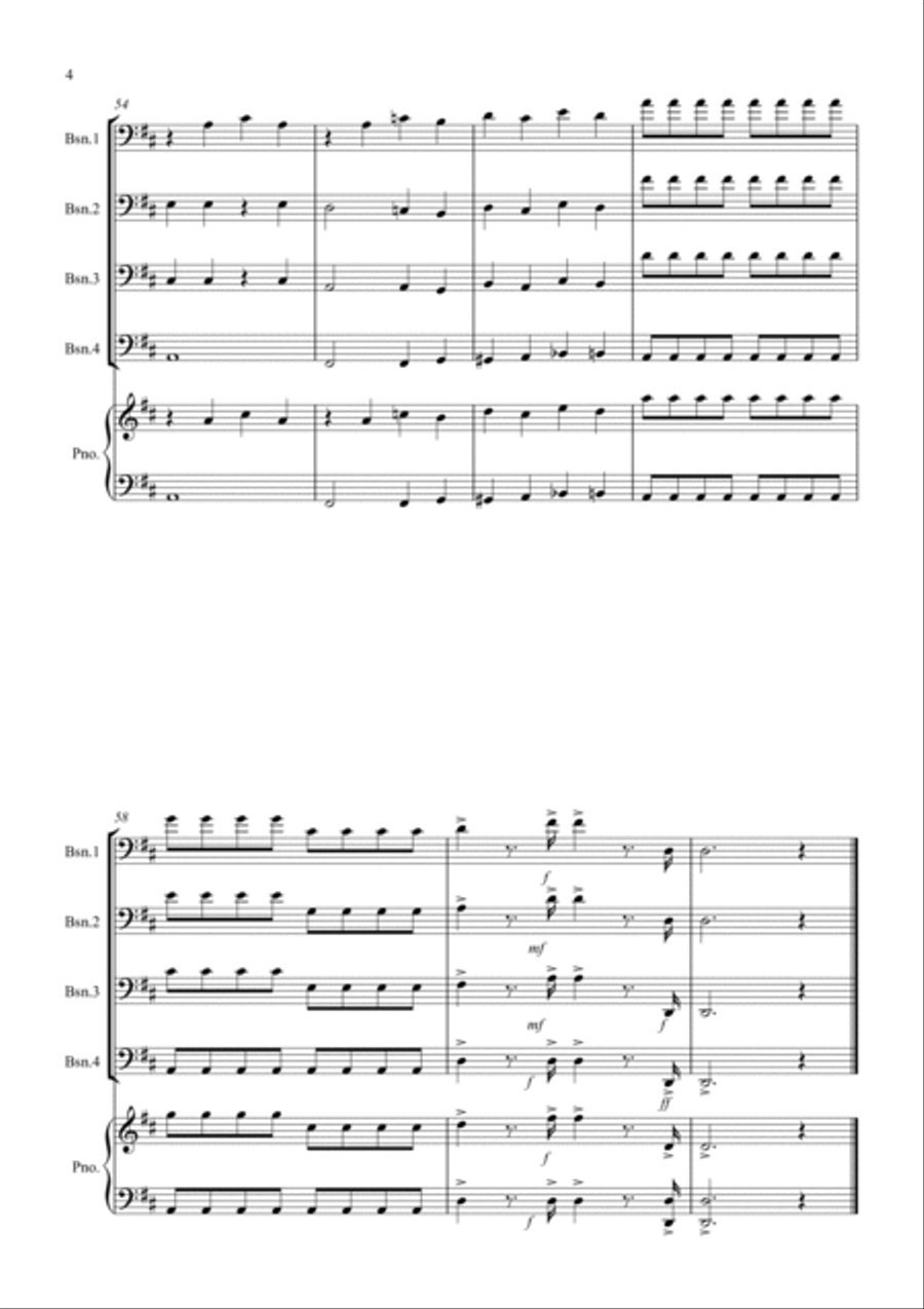 1812 Overture for Bassoon Quartet Bassoon Quartet scores gallery preview page 4