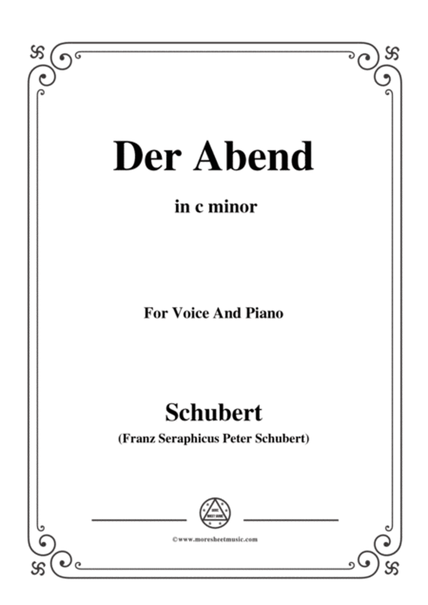 Schubert-Der Abend,in c minor,for Voice&Piano image number null