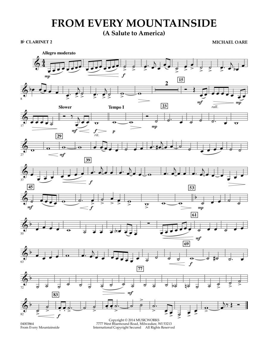 From Every Mountainside (A Salute to America) - Bb Clarinet 2 Concert Band scores gallery preview page 1