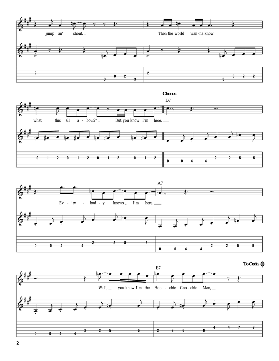 I'm Your Hoochie Coochie Man Electric Guitar scores gallery preview page 2