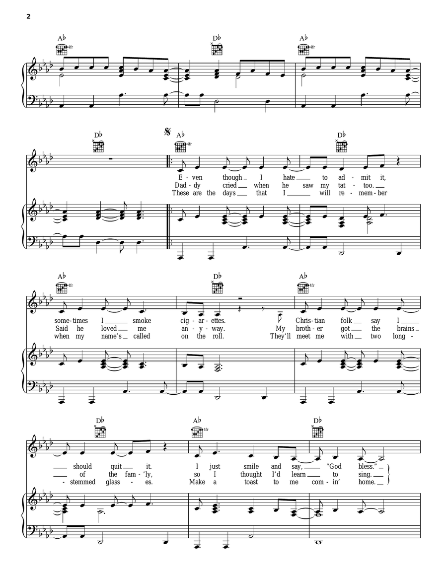 Heart Like Mine Piano, Vocal, Guitar scores gallery preview page 2