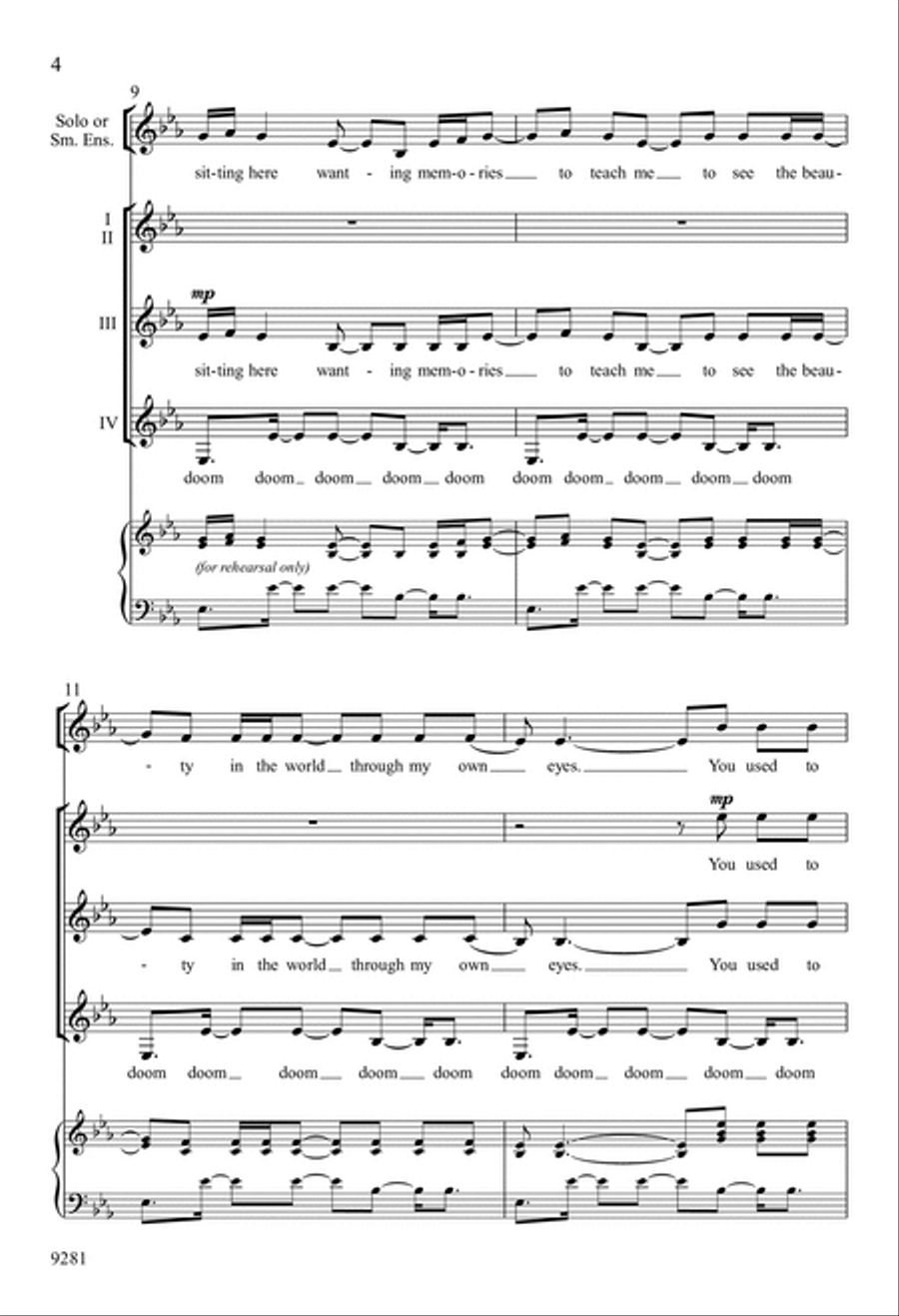 Wanting Memories 4-Part scores gallery preview page 4