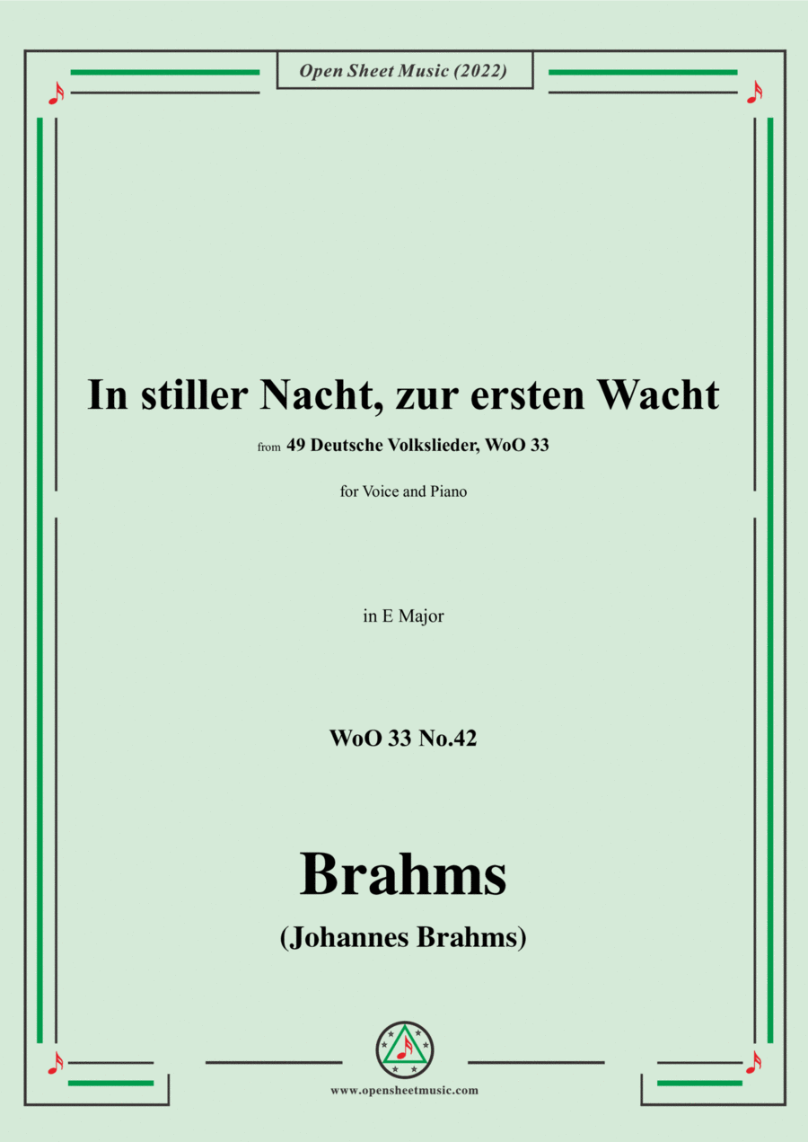 Brahms-In stiller Nacht,zur ersten Wacht,WoO 33 No.42 Voice scores gallery preview page 1