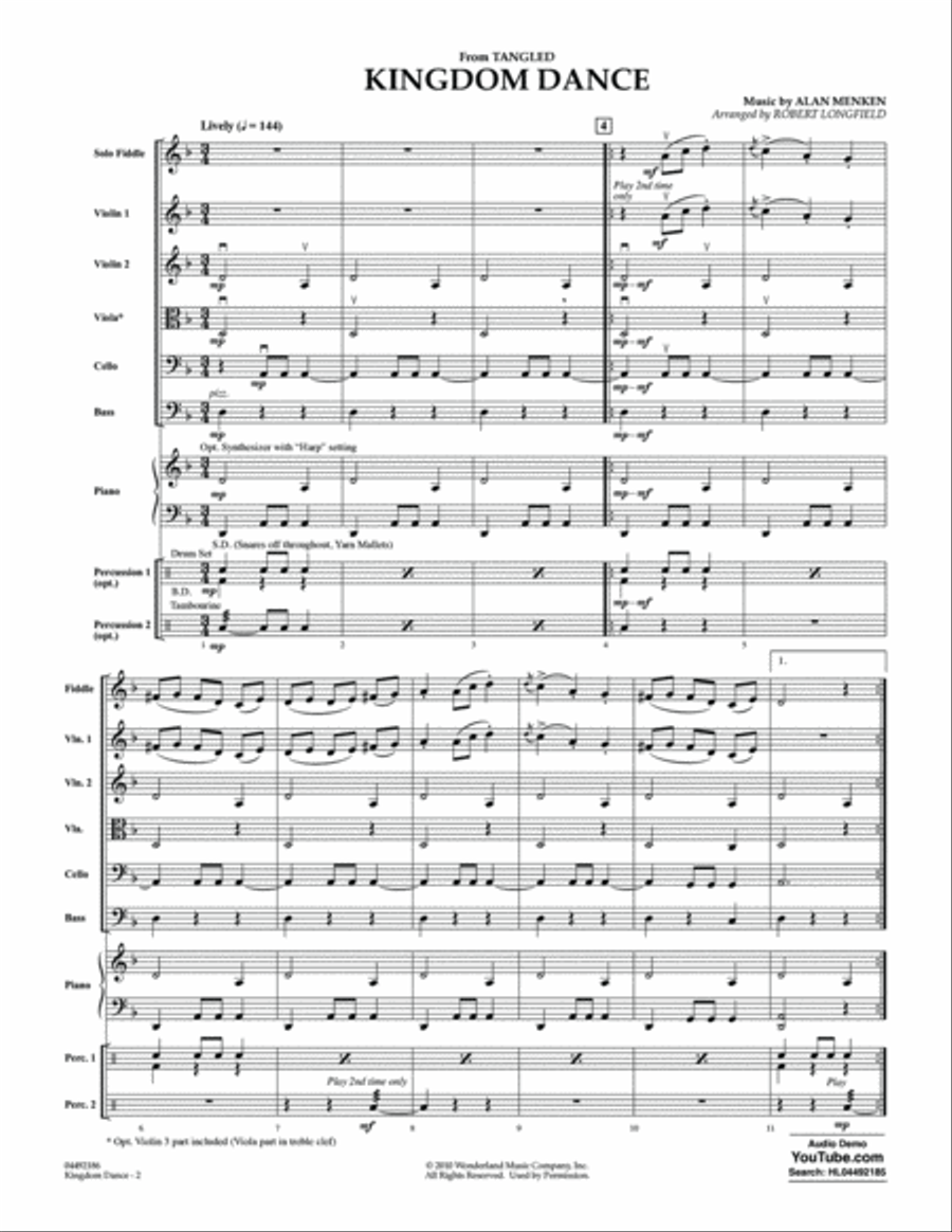 Kingdom Dance (from Tangled) - Conductor Score (Full Score) String Orchestra scores gallery preview page 2