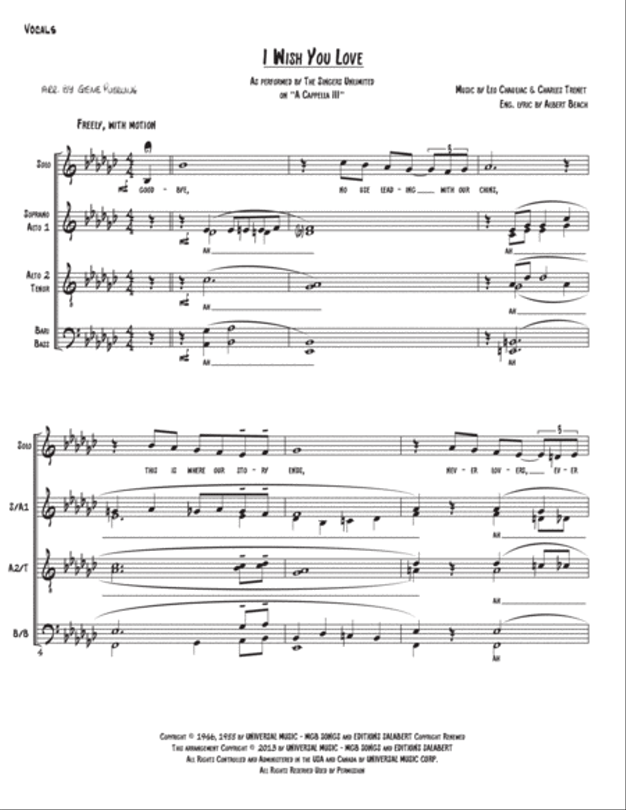 I Wish You Love Divisi scores gallery preview page 5