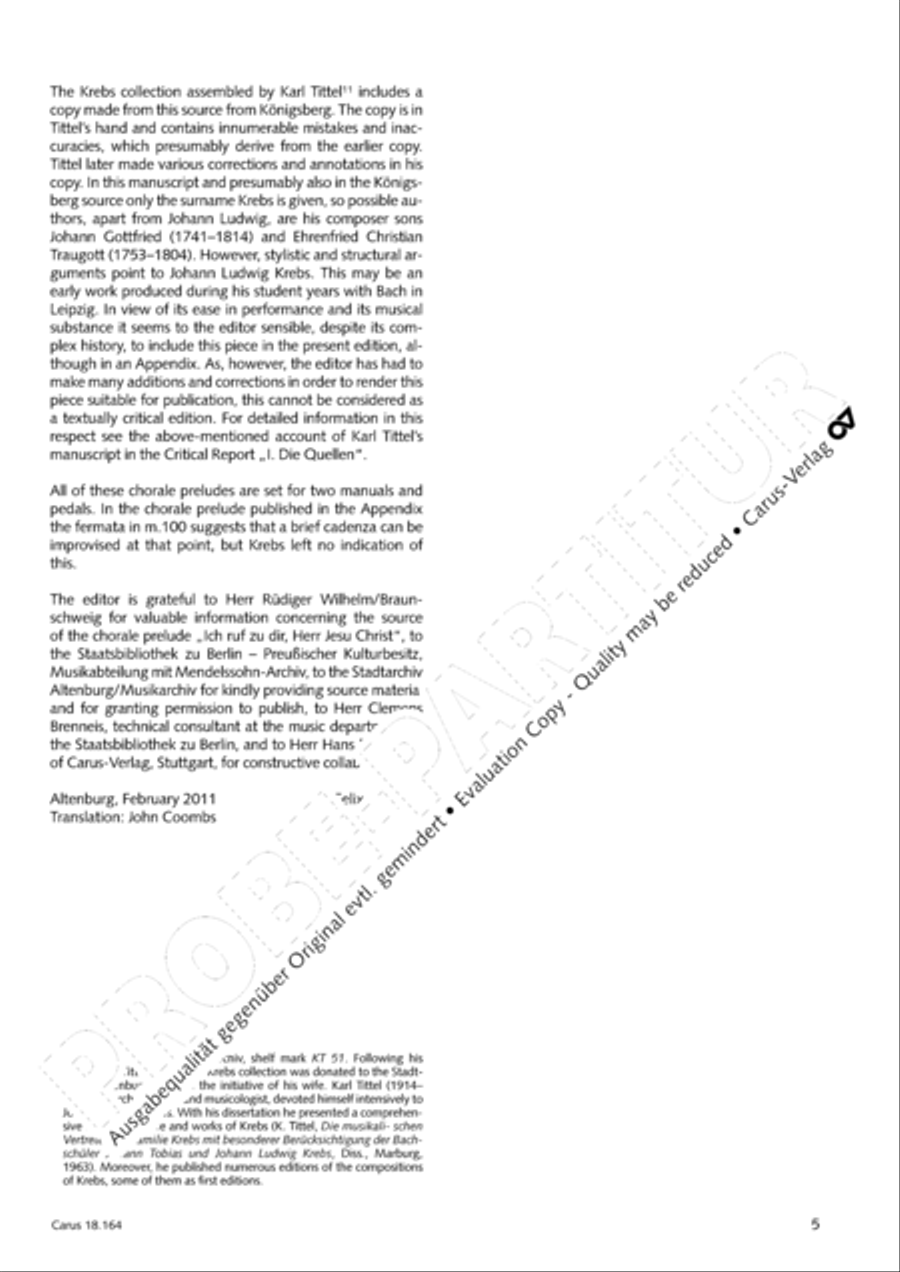 Krebs: Four Chorale Preludes Organ Solo scores gallery preview page 6