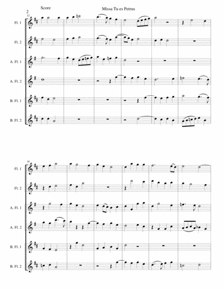 Missa Tu Es Petrus (Mass on "Thou art Peter") arranged for flute choir or flute sextet image number null
