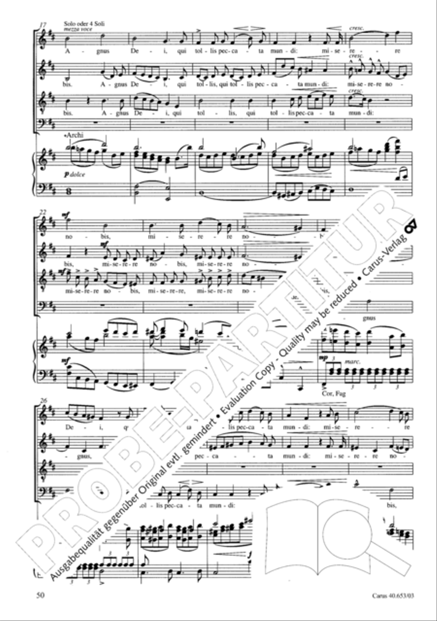 Mass in D Major (Missa in D) 4-Part scores gallery preview page 51