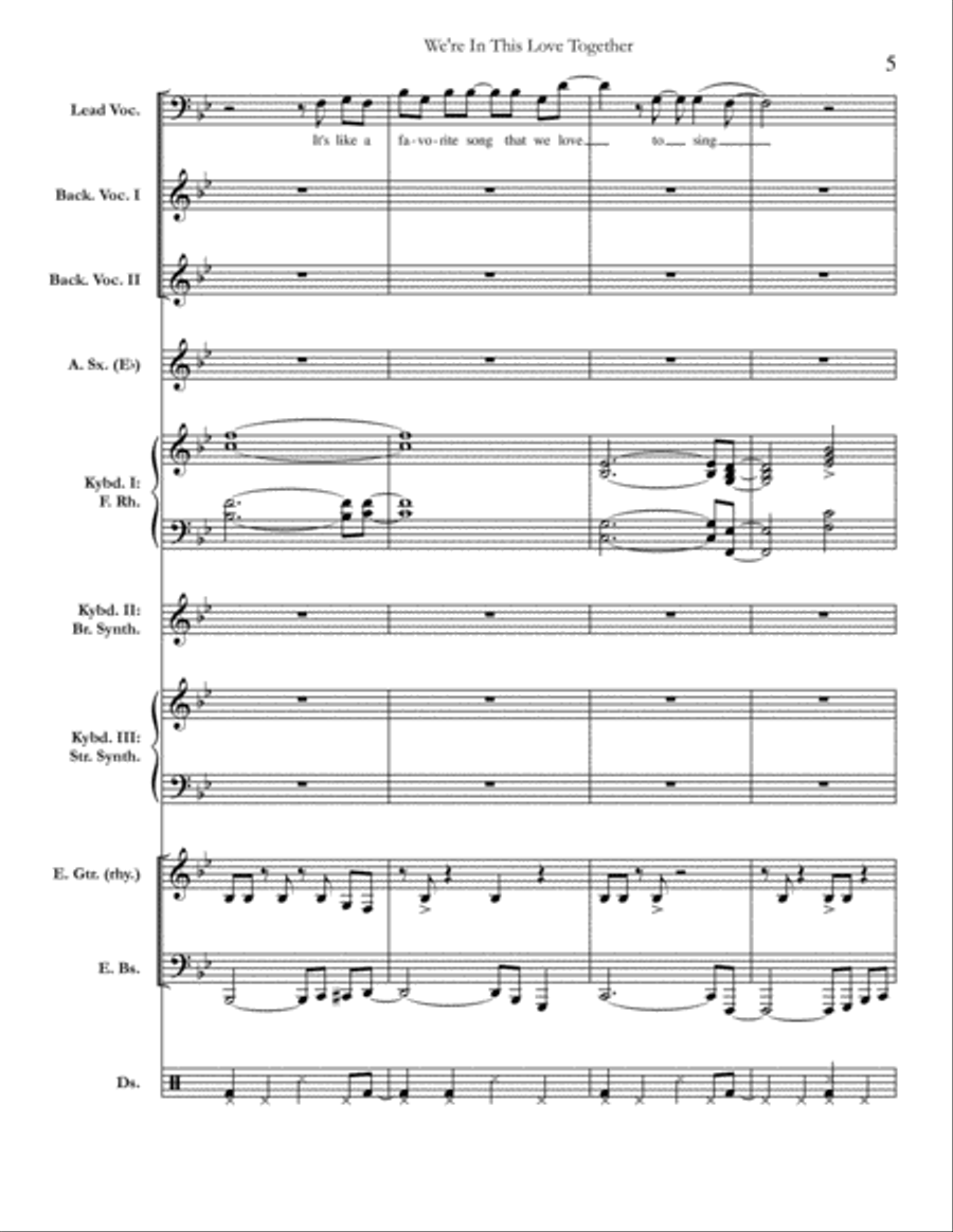 We're In This Love Together Small Ensemble scores gallery preview page 5