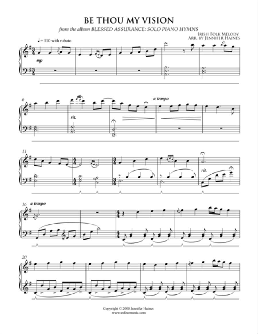 Be Thou My Vision Piano Solo scores gallery preview page 1