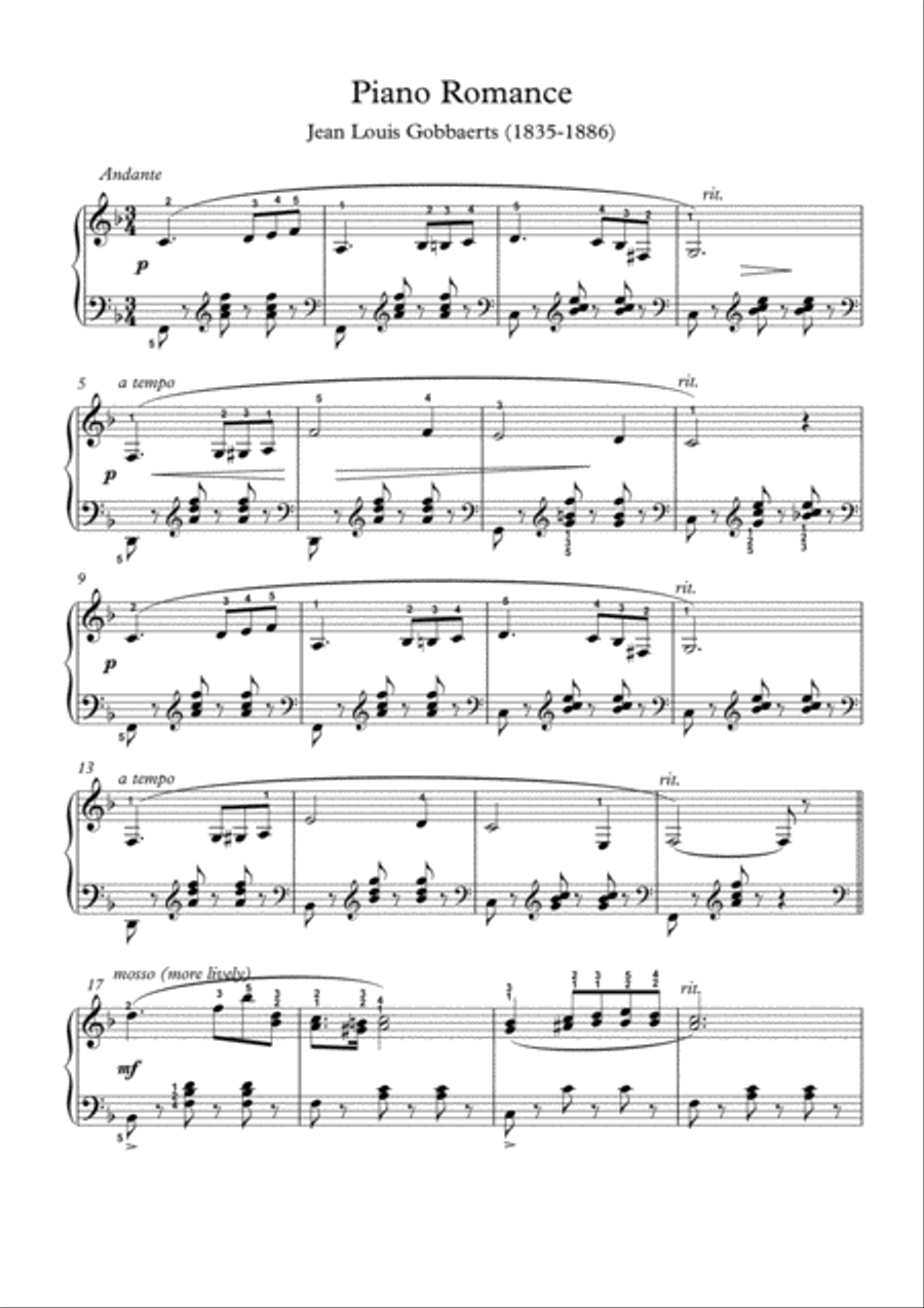 Piano Romance Piano Solo scores gallery preview page 1