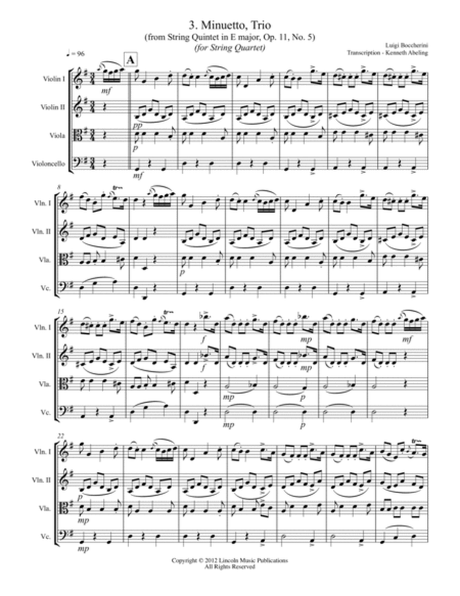 Boccherini - “Minuetto” (for String Quartet) image number null