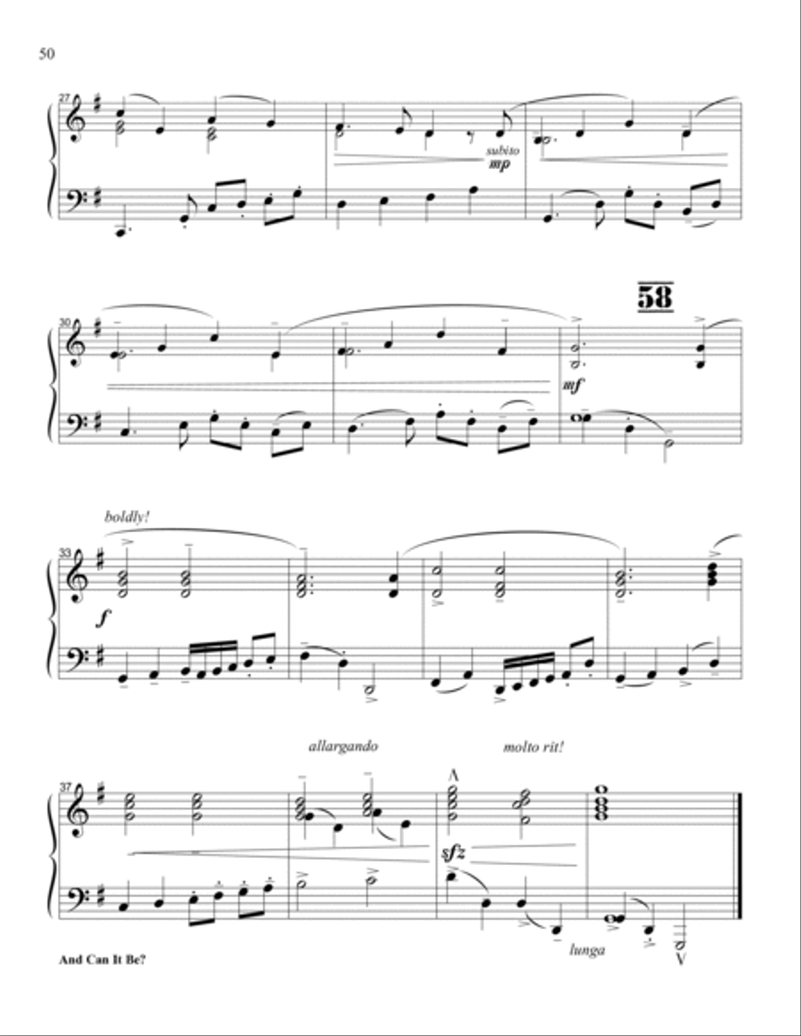 AND CAN IT BE? with Overhead PDF Text Piano Solo scores gallery preview page 4