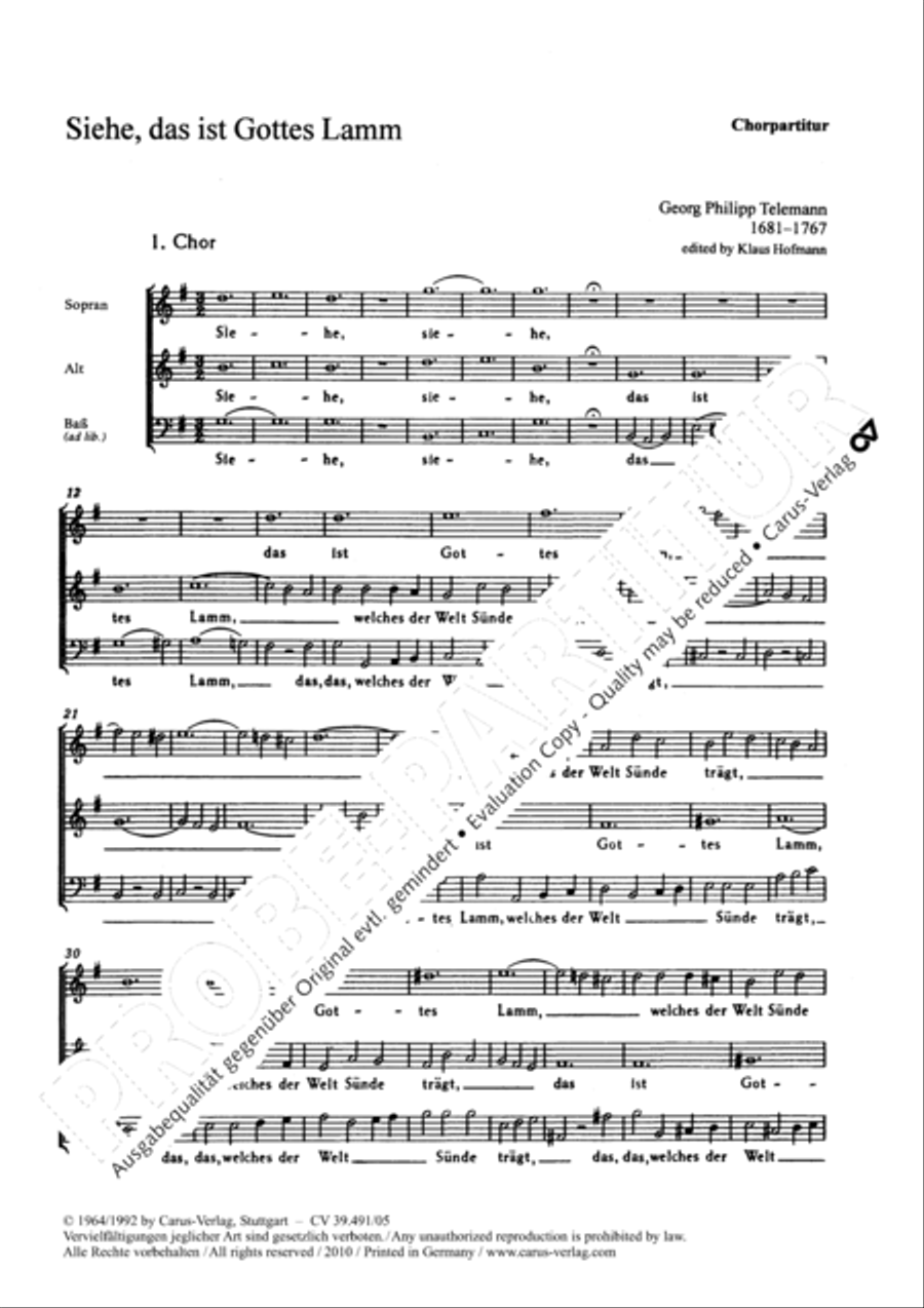 Look there, that is God's own lamb (I) (Siehe, das ist Gottes Lamm (I)) SA scores gallery preview page 2