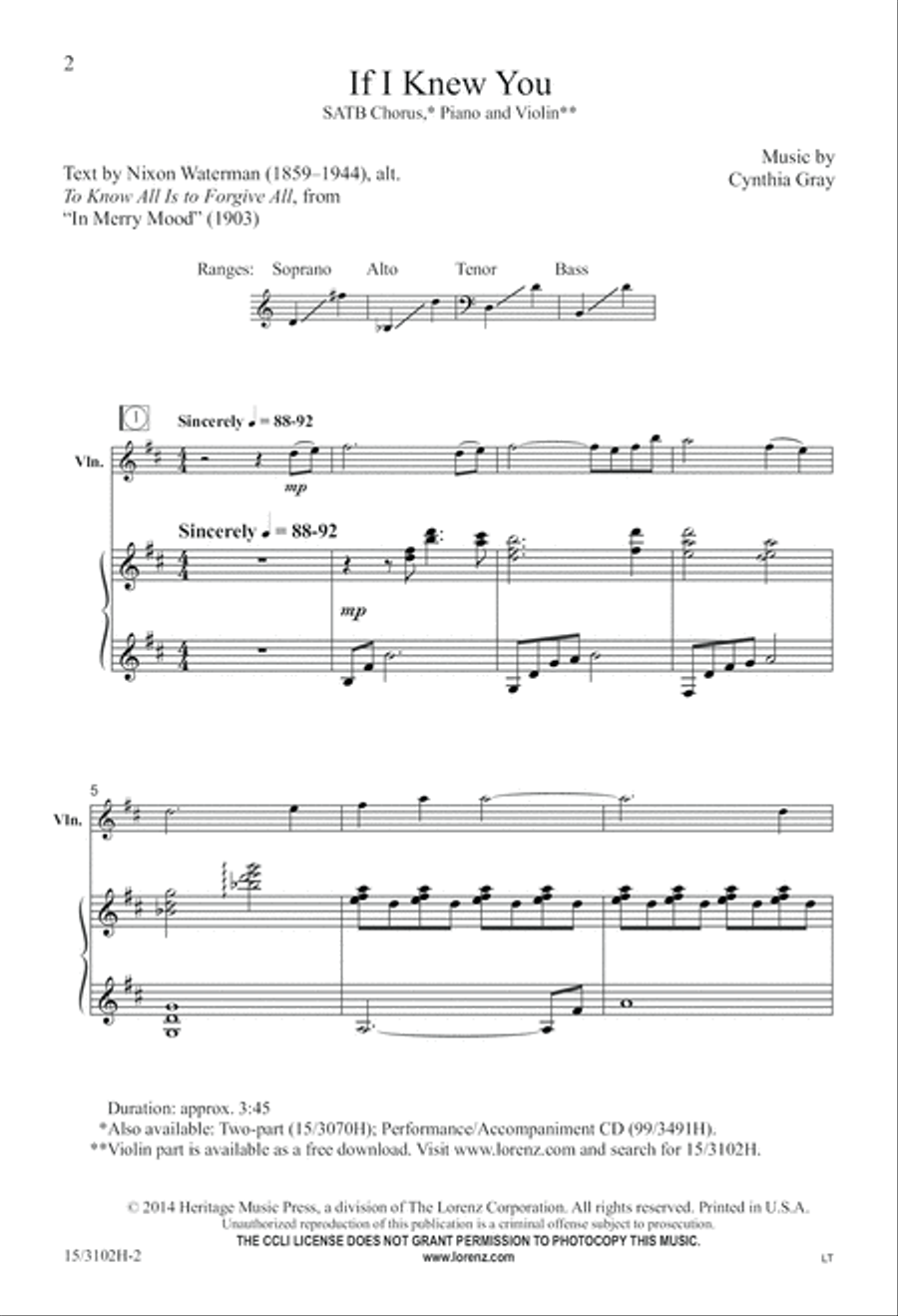If I Knew You 4-Part scores gallery preview page 3