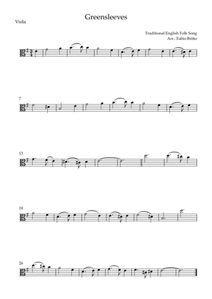 Greensleeves for Viola Solo (E Minor)