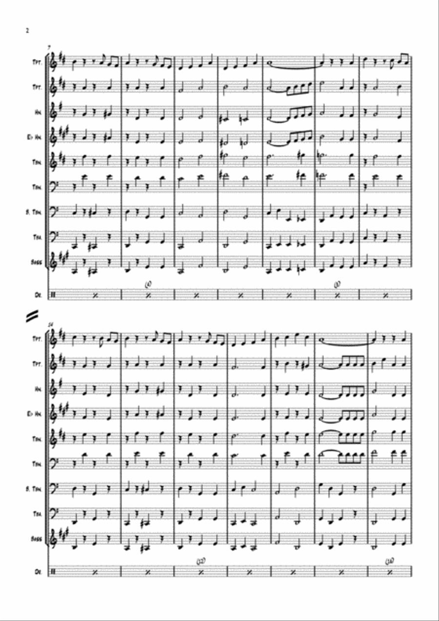 Leaning On A Lamp Post Brass Ensemble scores gallery preview page 2