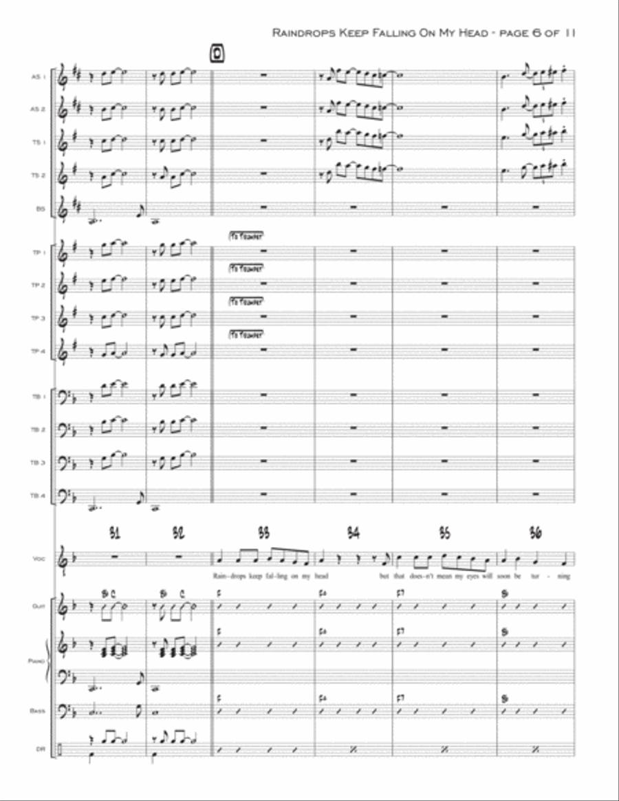 Raindrops Keep Fallin' On My Head Jazz Ensemble scores gallery preview page 6