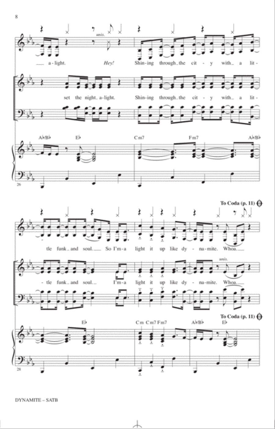 Dynamite (arr. Roger Emerson) 4-Part scores gallery preview page 7
