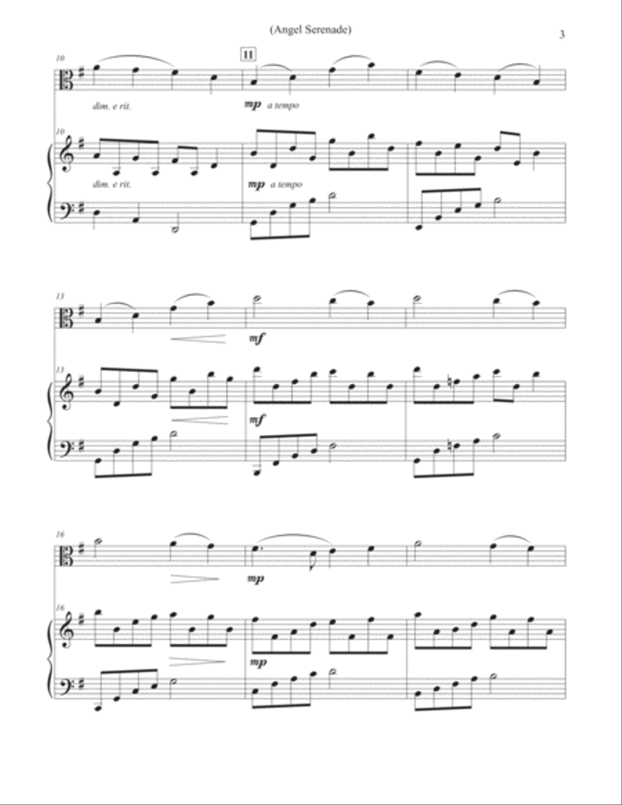 Angel Serenade - Viola & Piano Viola scores gallery preview page 3
