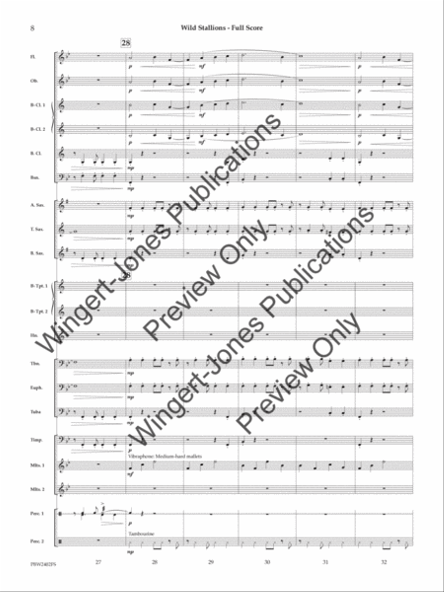 Wild Stallions (Score) Concert Band scores gallery preview page 9