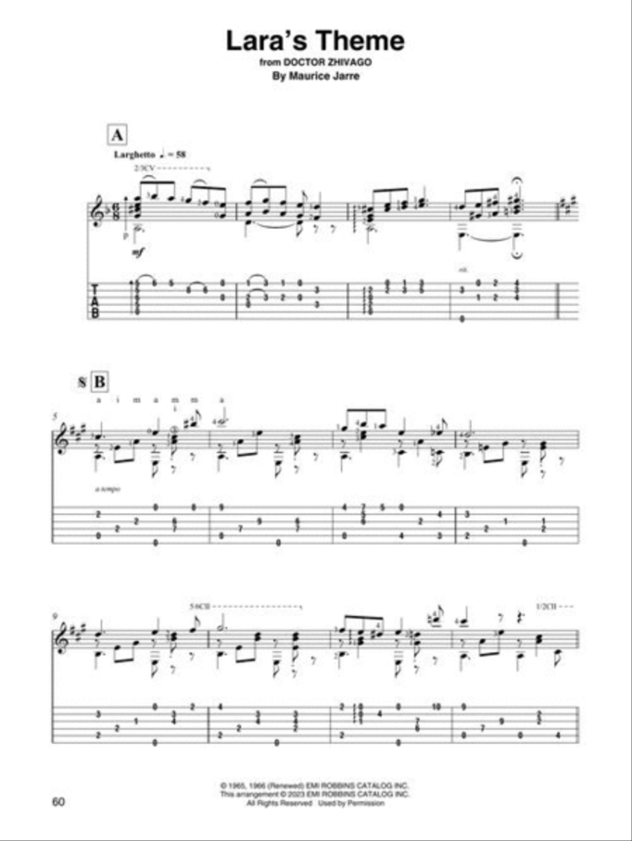 Movie Themes for Classical Guitar Acoustic Guitar scores gallery preview page 7
