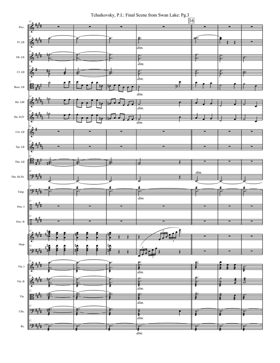Swan Lake - Final Scene - Extra Score Full Orchestra scores gallery preview page 3