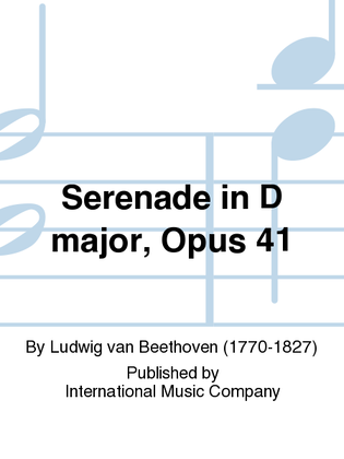 Book cover for Serenade In D Major, Opus 41