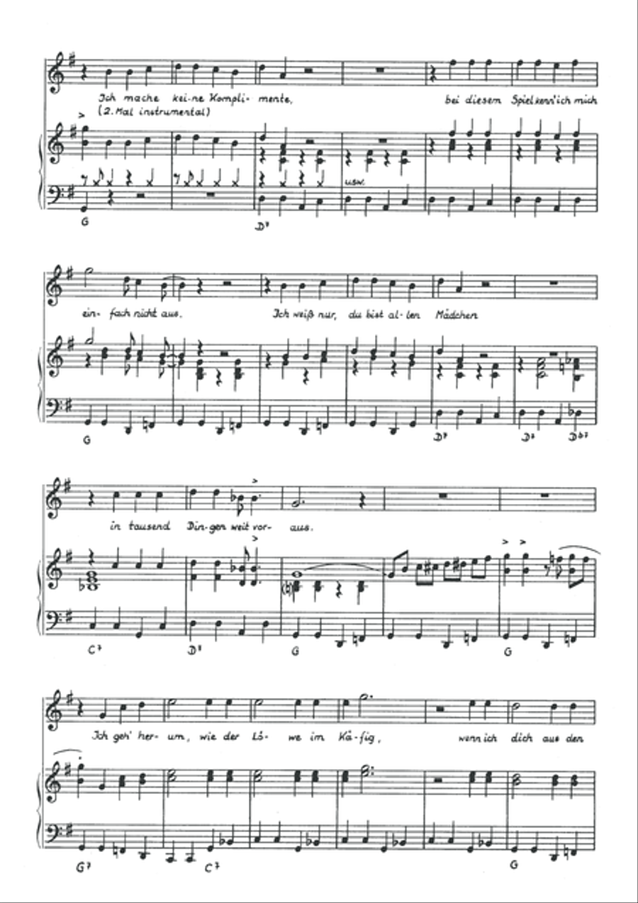 Ich mache keine Komplimente Piano, Vocal scores gallery preview page 4