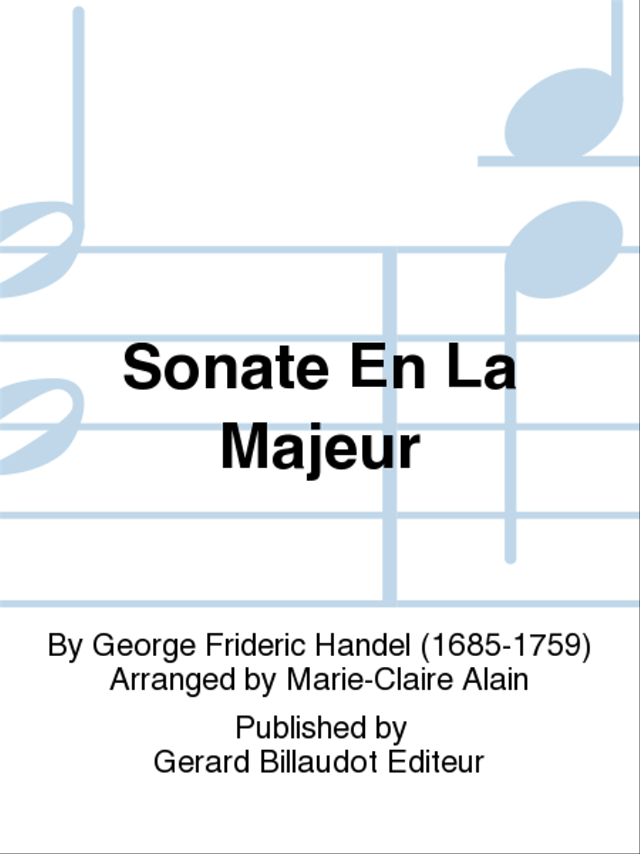 Sonate En La Majeur Sonate En La Majeur Chamber Music scores gallery preview page 1
