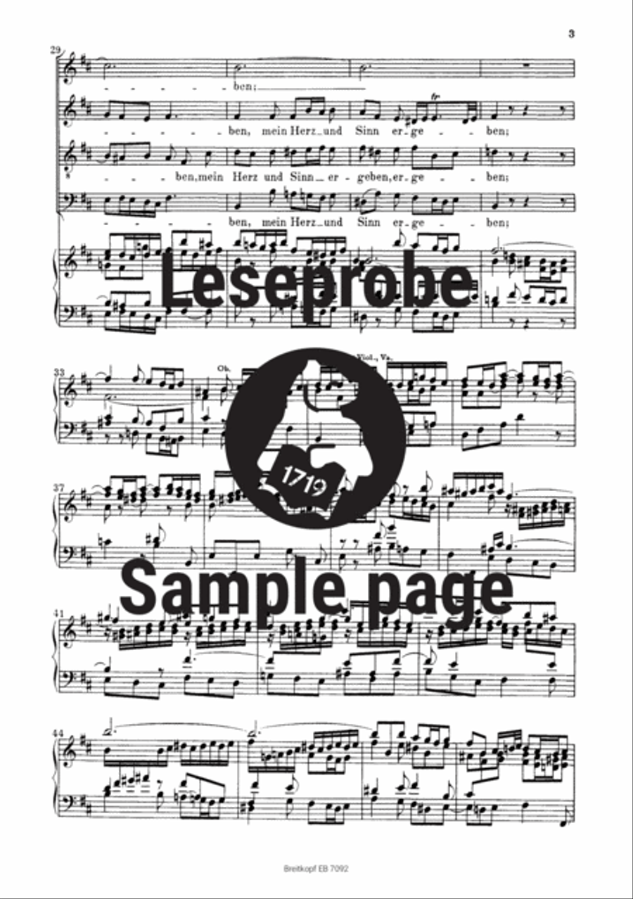 Cantata BWV 92 “Ich hab in Gottes Herz und Sinn” 4-Part scores gallery preview page 4