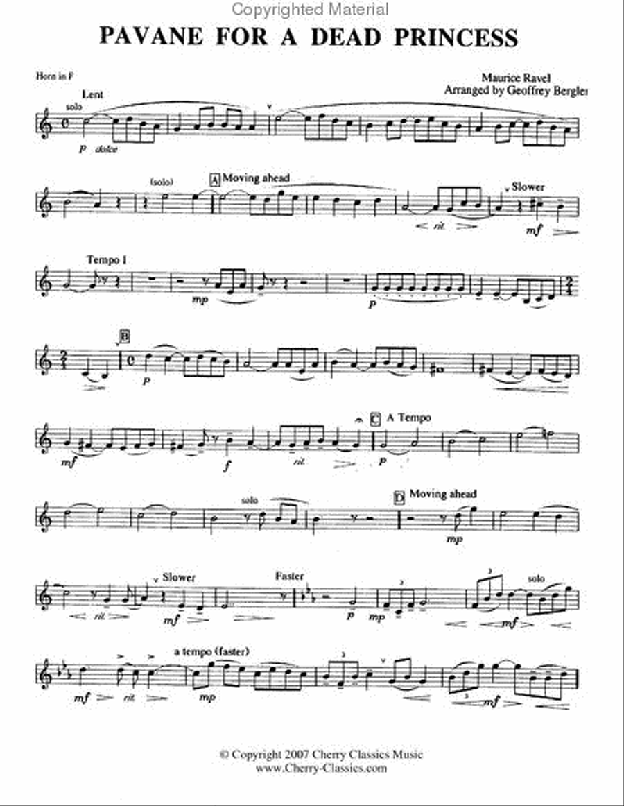 Pavane for a Dead Princess Brass Quintet scores gallery preview page 9