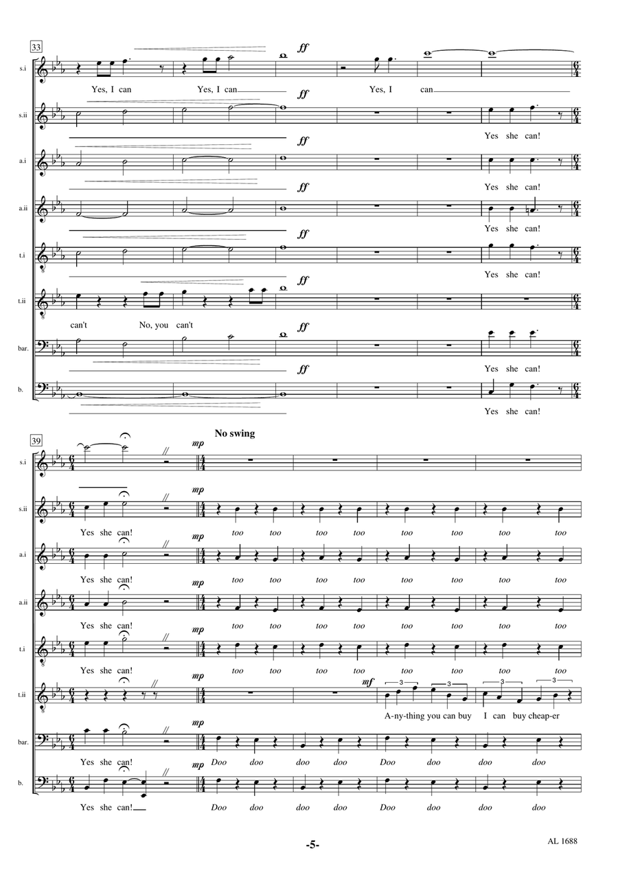 Anything You Can Do (I Can Do Better) Choir scores gallery preview page 5