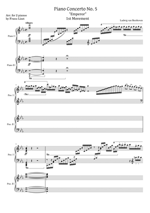Beethoven - Piano Concerto No. 5 Op.73 Emperor - 1st Movement Liszt Arr.For 2 Pianos