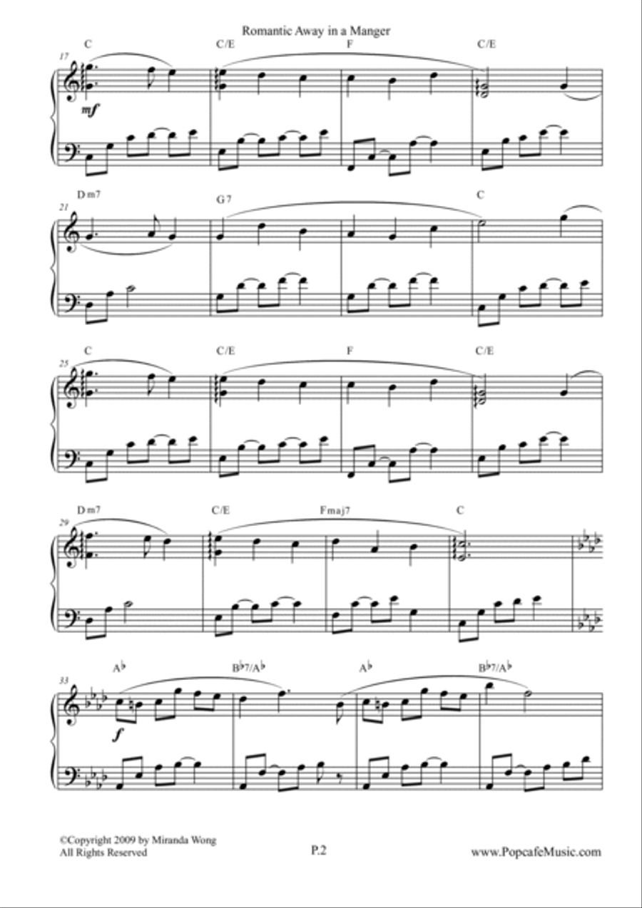 Romantic Away in a Manger - Lovely Piano Version Piano Solo scores gallery preview page 2