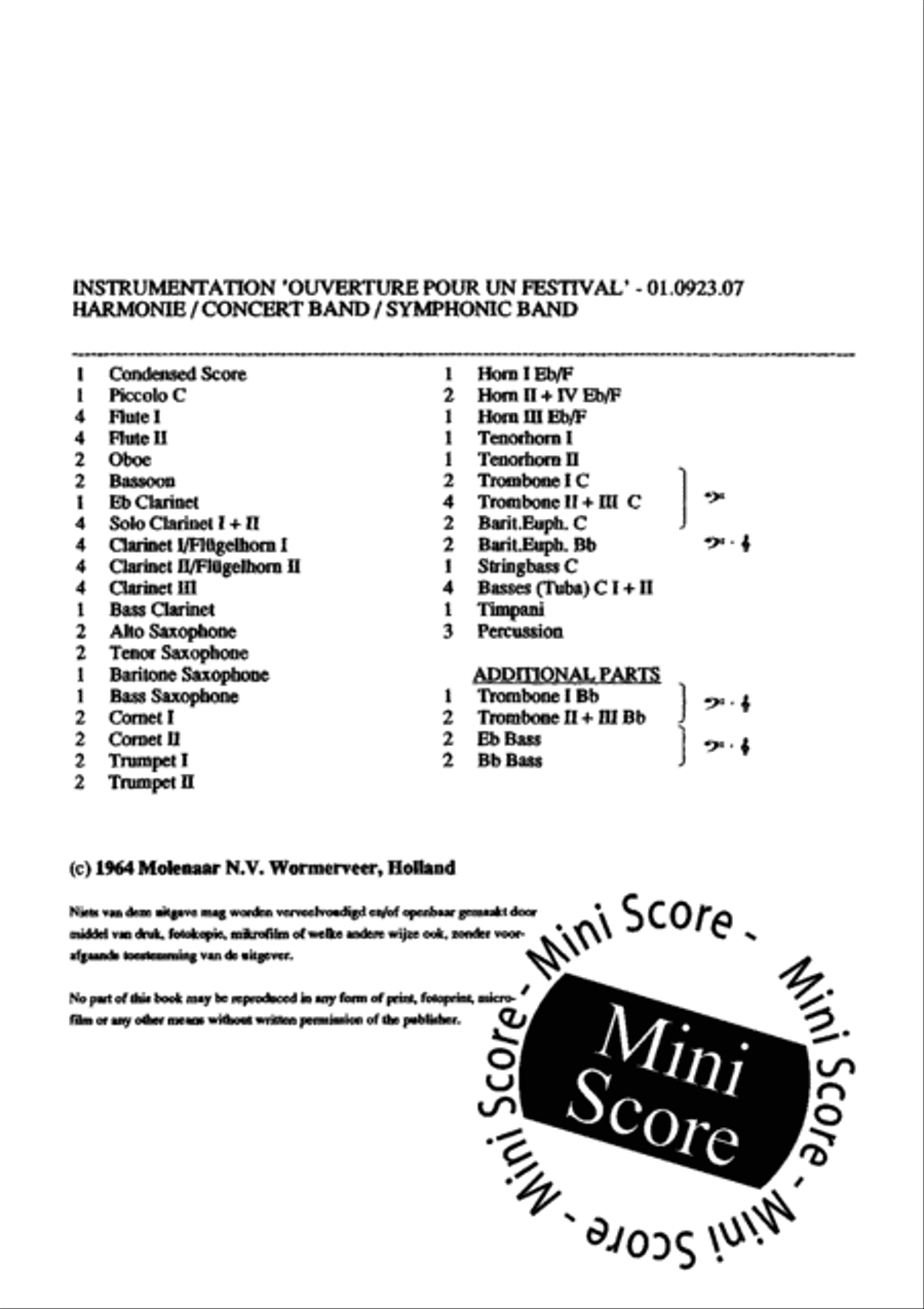 Ouverture Pour un Festival Concert Band scores gallery preview page 6