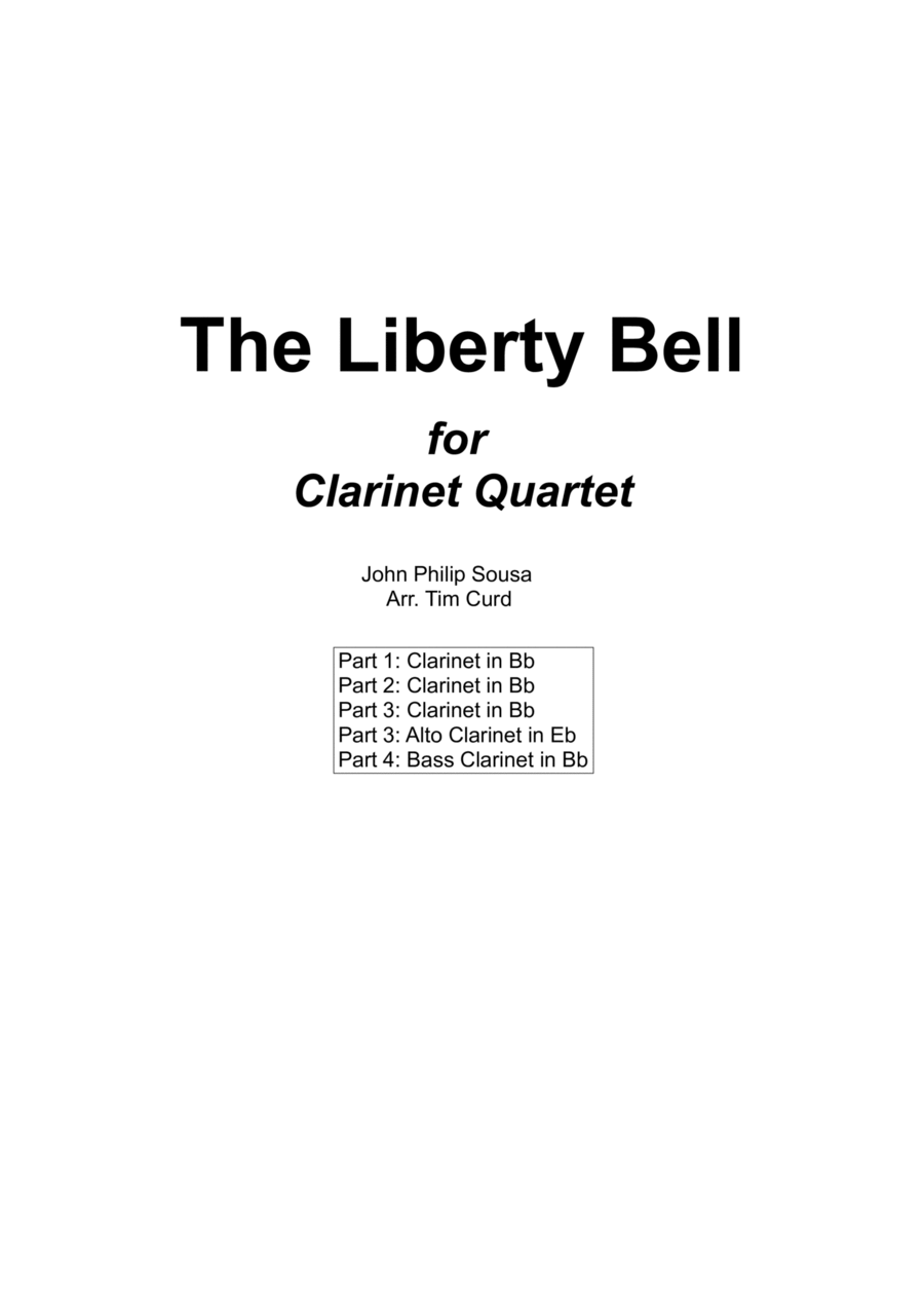 The Liberty Bell for Clarinet Quartet Clarinet Quartet scores gallery preview page 1