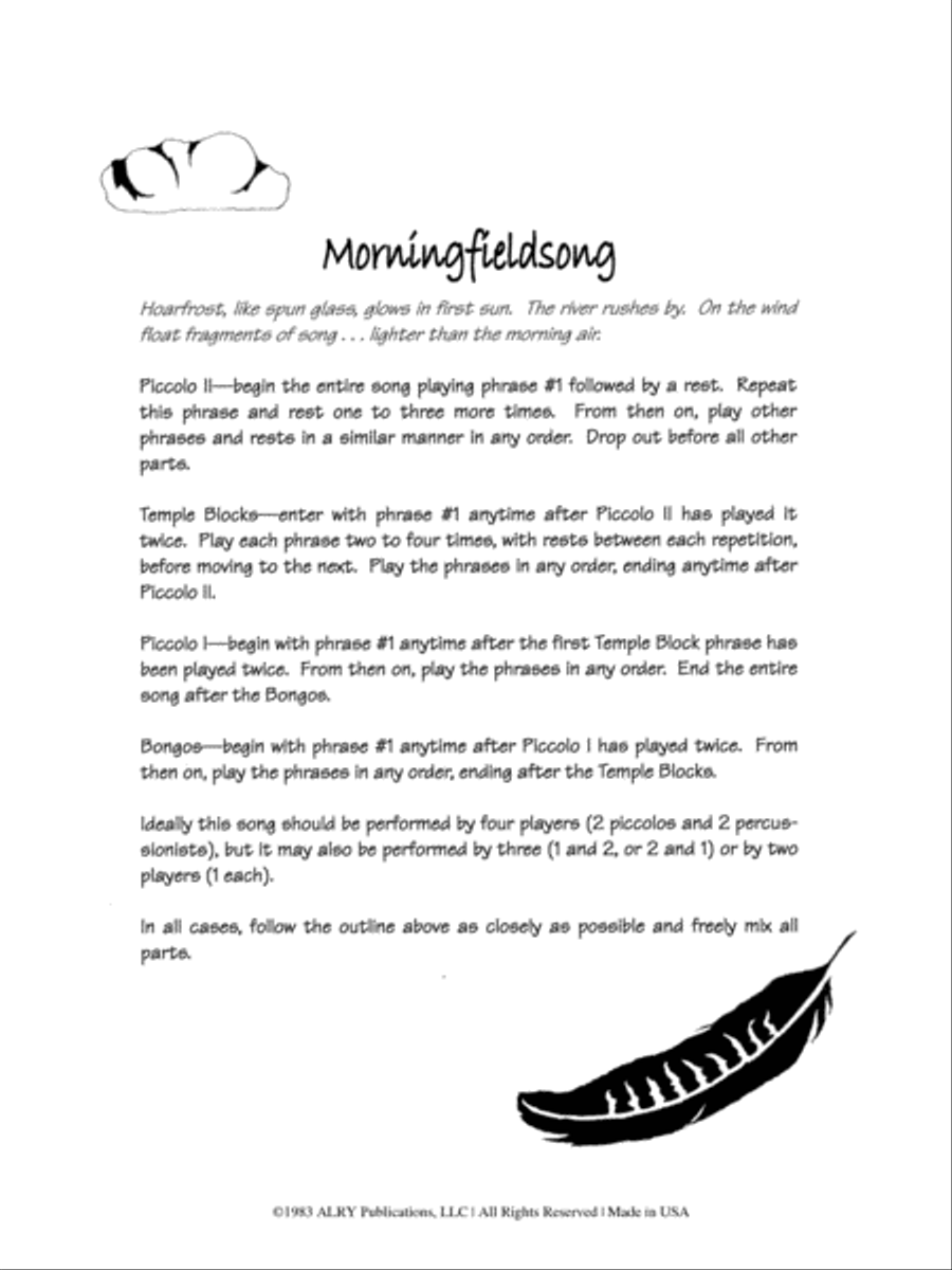 Songbirdsongs for Piccolo(s) and Percussion Piccolo scores gallery preview page 3