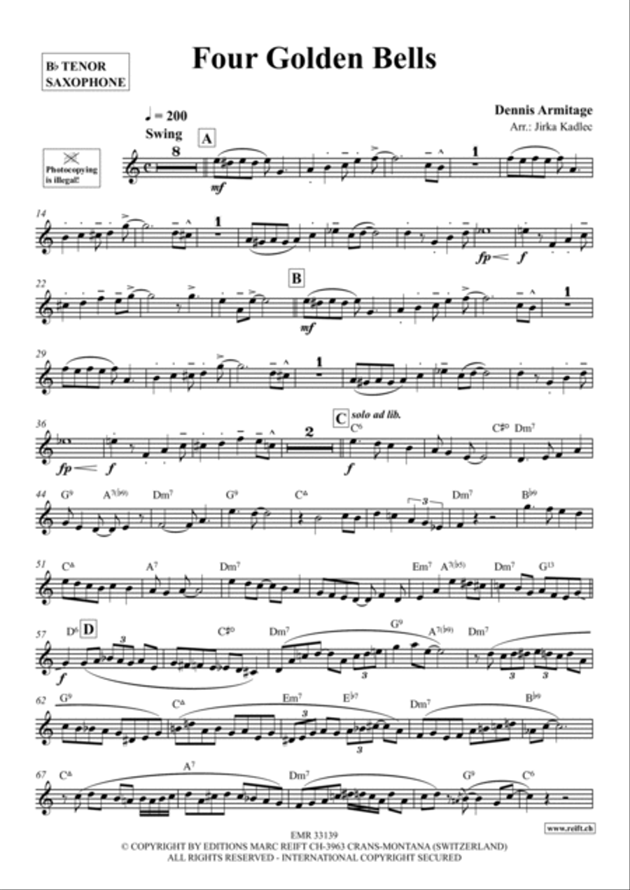 Four Golden Bells Tenor Saxophone scores gallery preview page 2