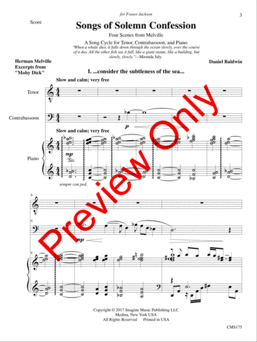 Songs of Solemn Confession: A Song Cycle Bassoon scores gallery preview page 4