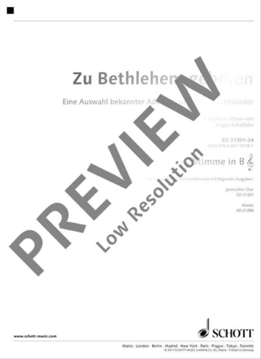 Zu Bethlehem geboren Zu Bethlehem geboren Bass Clarinet scores gallery preview page 2