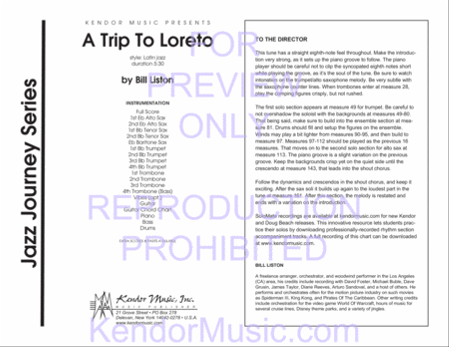 Trip To Loreto, A (Full Score) Jazz Ensemble scores gallery preview page 2