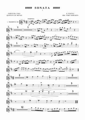 Sonata - Purcell, H. - BRASS QUINTET