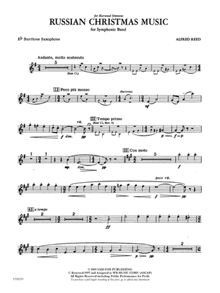 Book cover for Russian Christmas Music: E-flat Baritone Saxophone