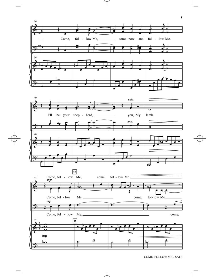 Come, Follow Me 4-Part scores gallery preview page 4
