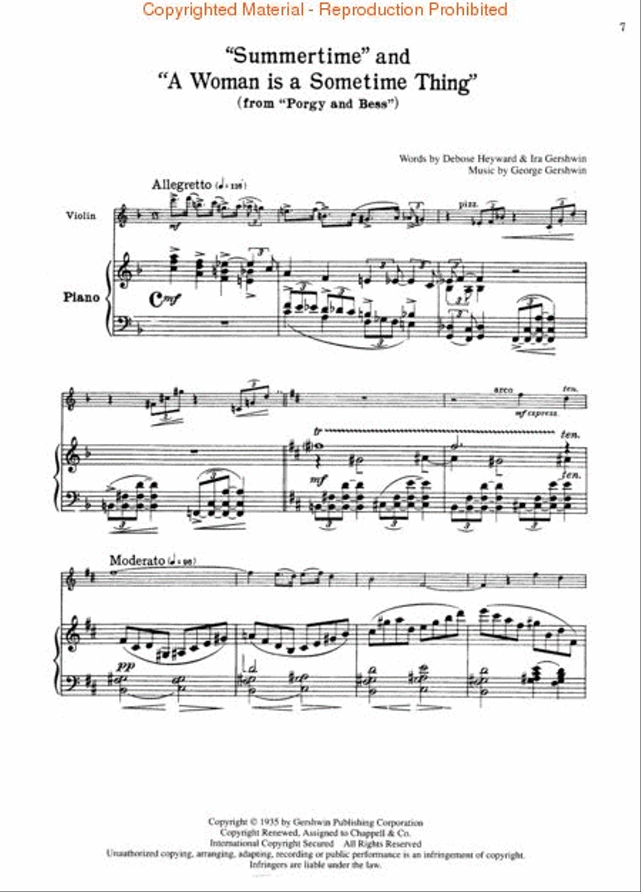 Selections from Porgy and Bess Violin scores gallery preview page 4